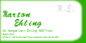 marton ehling business card